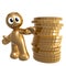 Funny icon with gold coins