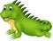 Funny iguana cartoon posing with laughing