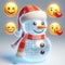 Funny illuminated snowman cartoon. Snow time. AI generated