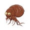 Funny illustration of a cartoon flea