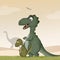 funny illustration of dinosaurs