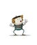 Funny illustration of a mime with white painted face and striped t-shirt gesturing. isolated