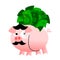 A funny illustration of a rich piggy bank