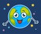 Funny image of planet Earth smiling vector illustration