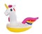 Funny inflatable unicorn ring isolated