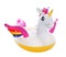 Funny inflatable unicorn ring on white