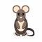 Funny isolated mouse or rat. Vector illustration.