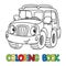 Funny jeep or outroader with eyes coloring book