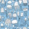 Funny jellyfishes, seamless pattern for your design