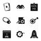 Funny joke icons set, simple style