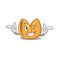 Funny joyful fortune cookie Wink mascot cartoon style