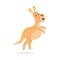 Funny Kangaroo Marsupial Animal Leaping and Smiling Vector Illustration