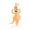 Funny Kangaroo Marsupial Animal Leaping and Smiling Vector Illustration