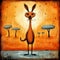 Funny Kangaroo In Orange: A Playful Caricature Inspired By Jeff Soto