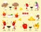 Funny kawaii cartoon vegetables cook barbecue. Vector illustration of a flat style.