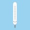 Funny kawaii medical thermometer cartoon character. Flat design style