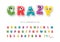 Funny kids font with eyes. Cartoon fluffy colorful letters and numbers.