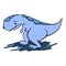 Funny kind children`s cartoon dinosaur tyrannosaurus.