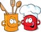 Funny kitchen pot character - pot vector