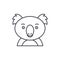 Funny koala line icon concept. Funny koala vector linear illustration, symbol, sign