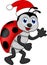 Funny lady bug cartoon xmas