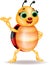 Funny ladybug cartoon waving hand