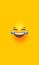Funny laugh yellow 3d smiley face phone background
