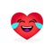 Funny laughing heart emoticon. Emotional icon