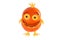 Funny laughing small orange like chicken