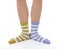 Funny legs in socks of different colors