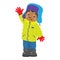 Funny little african boy in winter clothes