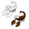 Funny little cartoon brown scorpion