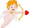 Funny little cupid aiming at someone