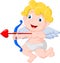 Funny little cupid cartoon aiming at someone