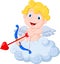 Funny little cupid cartoon aiming at someone