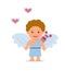 Funny little cupid. Illustration of a Valentine\'s Day.