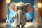 The Funny Little Elephant Scientist in a Lab Coat Experimenting with Test Tubes