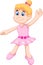 Funny little girl cartoon playing ballet