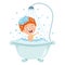 Funny Little Kid Having Bath