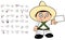 Funny little mexican kid cartoon expressions set collection