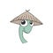 Funny lizard with kasa hat