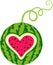 Funny love watermelon heart shaped