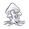 Funny magic mushrooms silhouette illustrator