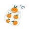 Funny mandarin character in reusable mesh shopping bag