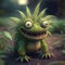 Funny marijuana monster smiling. Concept of smoking weed. Generative AI