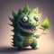 Funny marijuana monster smiling. Concept of smoking weed. Generative AI