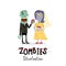 Funny married zombie couple character