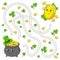 Funny maze for kids. Pot, coin. St. Patrick`s day. Puzzle for children. Cartoon character. Labyrinth conundrum. Color vector