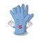 Funny medical gloves cartoon design with tongue out face