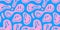 Funny melting smiling happy face colorful cartoon seamless pattern